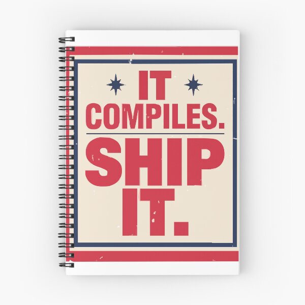 Artikelvorschau, It Compiles Ship It Vintage Coding Humor entworfen und verkauft von Bianca Oltean.