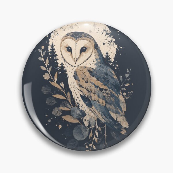 Item preview, Vintage Barn Owl Moon Art designed and sold by 0606PM.