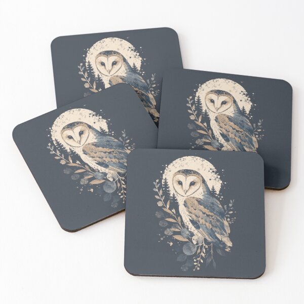 Item preview, Vintage Barn Owl Moon Art designed and sold by 0606PM.