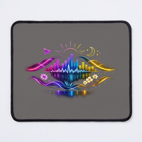 Item preview, Neon Music Equalizer Art – Aesthetic Soundwave Sun & Moon Design designed and sold by EdgeSphere.