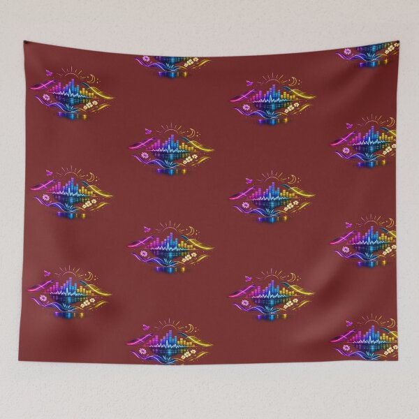 Item preview, Neon Music Equalizer Art – Aesthetic Soundwave Sun & Moon Design designed and sold by EdgeSphere.