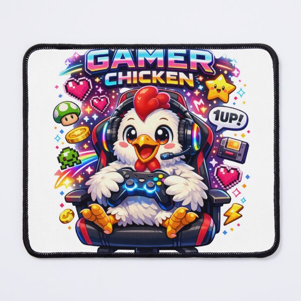 Item preview, Gamer Chicken Cute Gaming Mascot Retro Pixel Art designed and sold by Chill Chicken Studio.