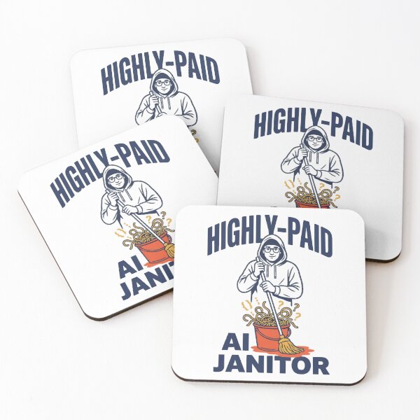 Item preview, HIGHLY-PAID AI JANITOR Funny AI Cleanup Job designed and sold by Bianca Oltean.