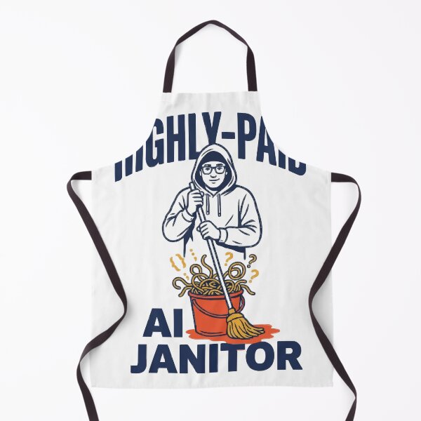 Item preview, HIGHLY-PAID AI JANITOR Funny AI Cleanup Job designed and sold by Bianca Oltean.