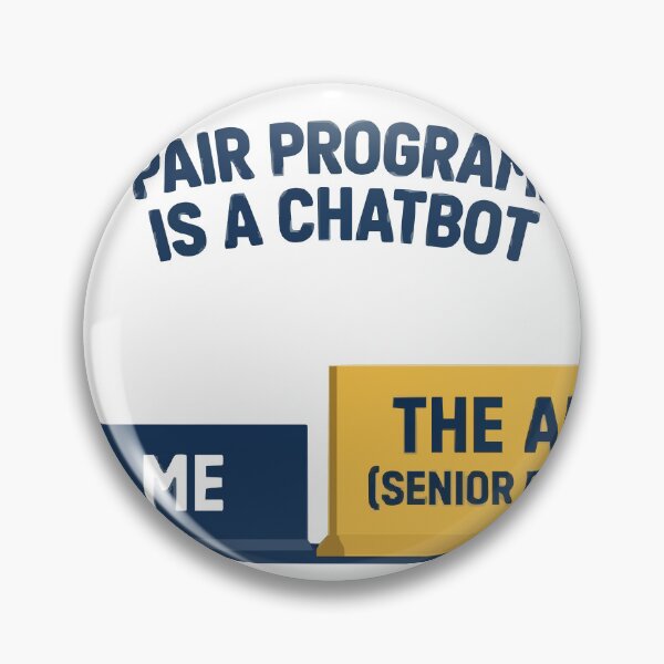 Item preview, My Pair Programmer Is A Chatbot AI Senior Dev designed and sold by Bianca Oltean.