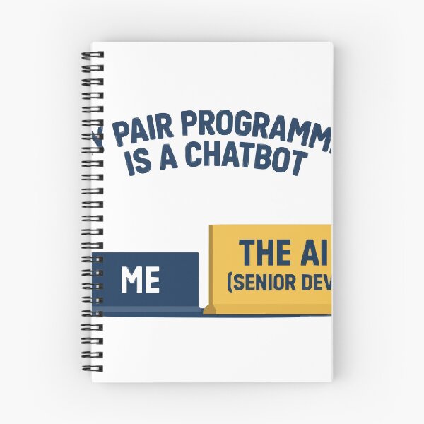Item preview, My Pair Programmer Is A Chatbot AI Senior Dev designed and sold by Bianca Oltean.