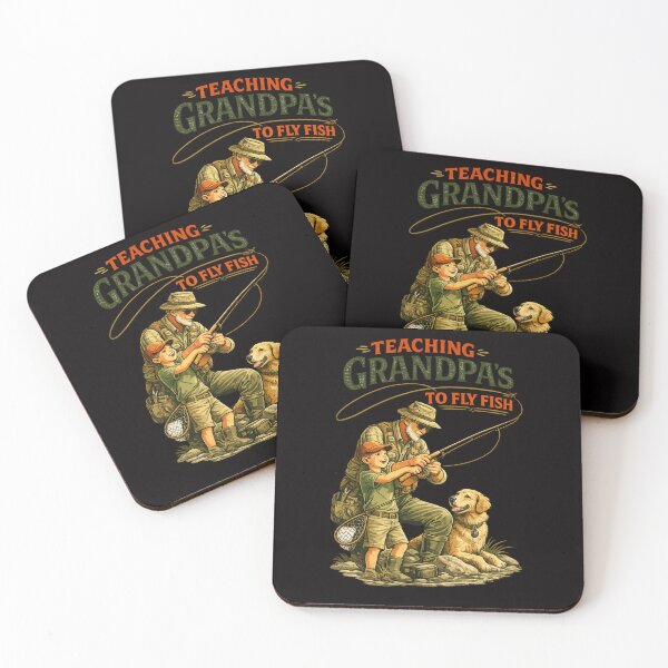 Item preview, Teaching Grandpa to Fly Fish – Funny Grandfather & Grandson Fly Fishing Design designed and sold by Tadeusz1.
