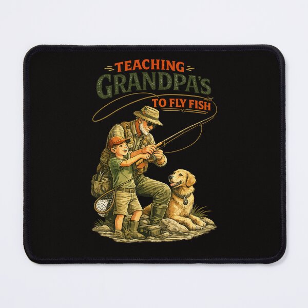 Item preview, Teaching Grandpa to Fly Fish – Funny Grandfather & Grandson Fly Fishing Design designed and sold by Tadeusz1.