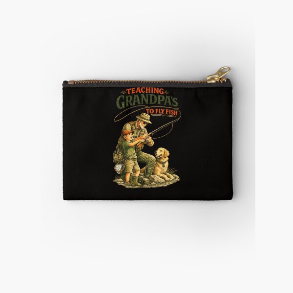 Item preview, Teaching Grandpa to Fly Fish – Funny Grandfather & Grandson Fly Fishing Design designed and sold by Tadeusz1.