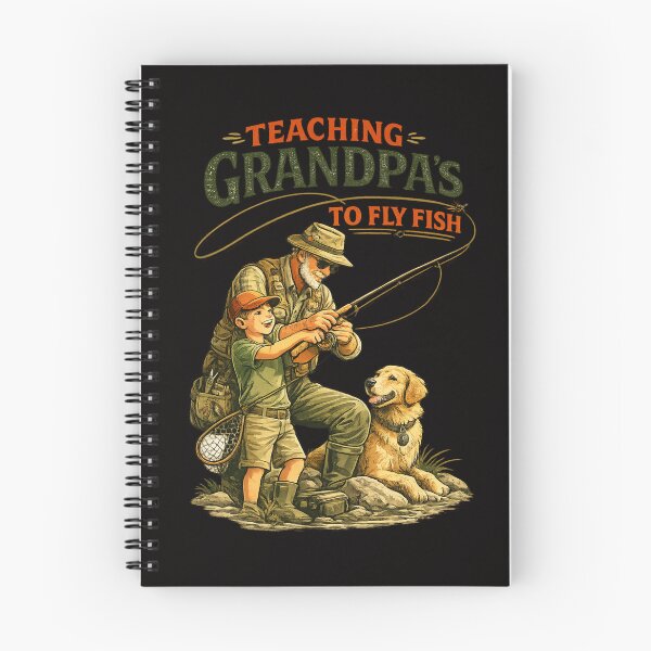 Item preview, Teaching Grandpa to Fly Fish – Funny Grandfather & Grandson Fly Fishing Design designed and sold by Tadeusz1.