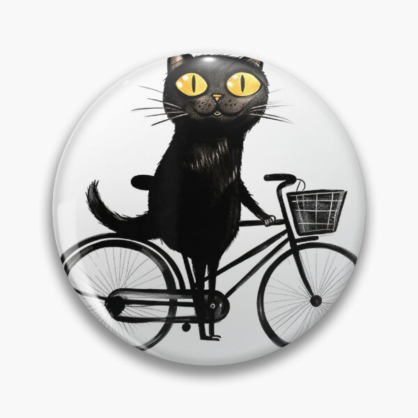 Item preview, Bicycle Cat Funny Black Cat On A Bike, Biking Kitty T-Shirt designed and sold by ‘Nothing Scares Me’ Store.