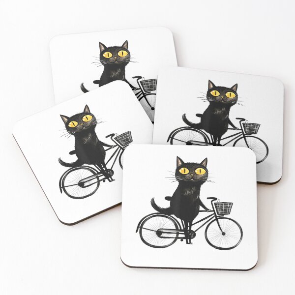 Item preview, Bicycle Cat Funny Black Cat On A Bike, Biking Kitty T-Shirt designed and sold by ‘Nothing Scares Me’ Store.