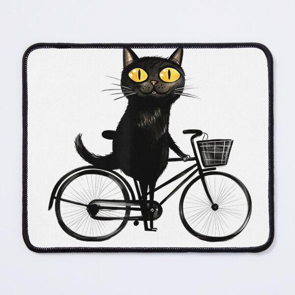 Item preview, Bicycle Cat Funny Black Cat On A Bike, Biking Kitty T-Shirt designed and sold by ‘Nothing Scares Me’ Store.
