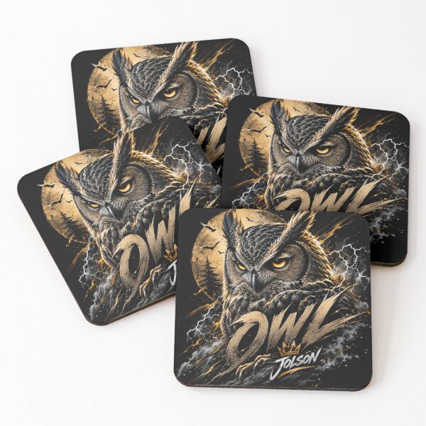 Item preview, Owl Jolson King of the Night Dark Owl Art designed and sold by GEARSHIFT GRAPHICS.