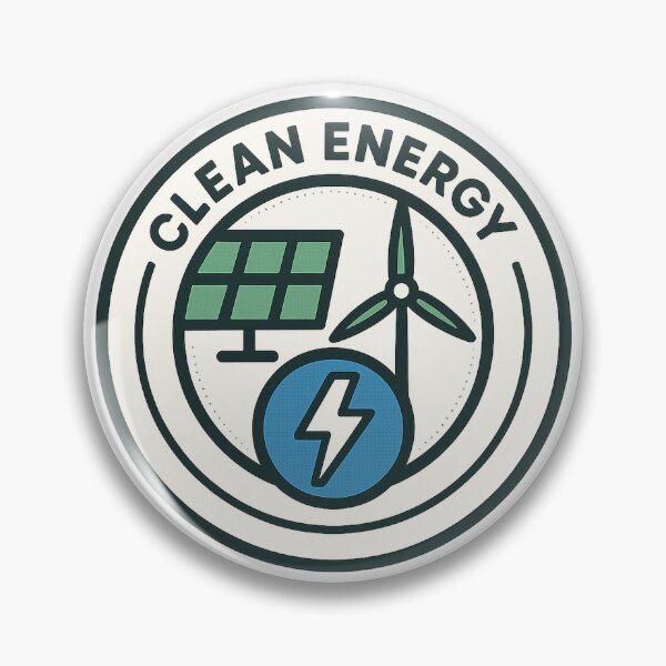 Item preview, Clean Energy Badge Sticker – Solar Wind EV Emblem designed and sold by minynature.