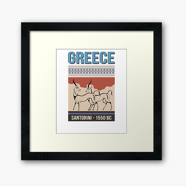 Item preview, Fresco antelopes in Santorini Island - Greece designed and sold by portokalis.