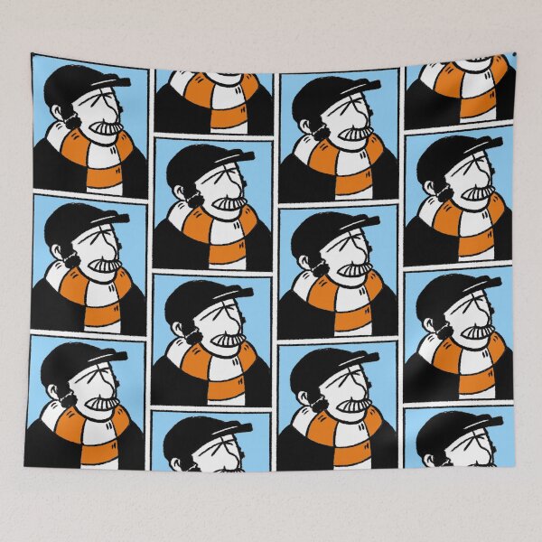 Item preview, Classic Football Fan Illustration | Retro Terrace Supporter | Orange & White Scarf - Pop Art designed and sold by GWARTGB.