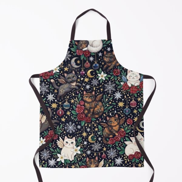 Item preview, Magical Celestial Cats and Flowers Pattern designed and sold by Iampoji.