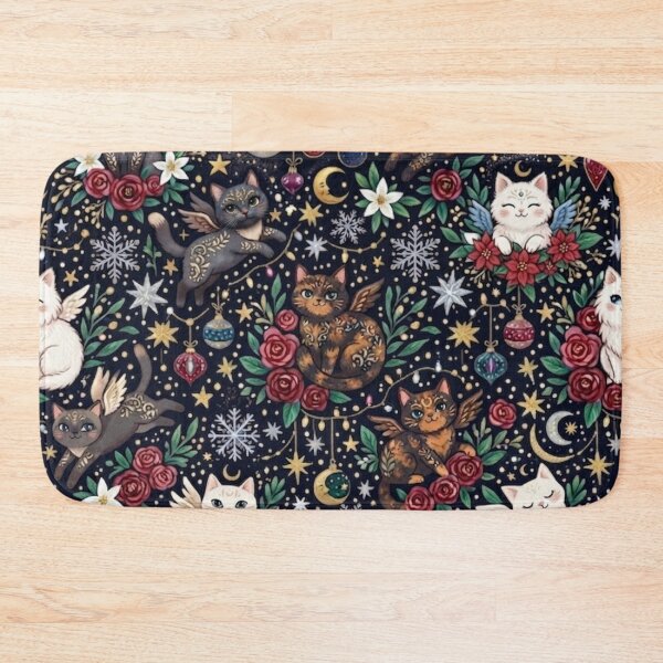 Item preview, Magical Celestial Cats and Flowers Pattern designed and sold by Iampoji.