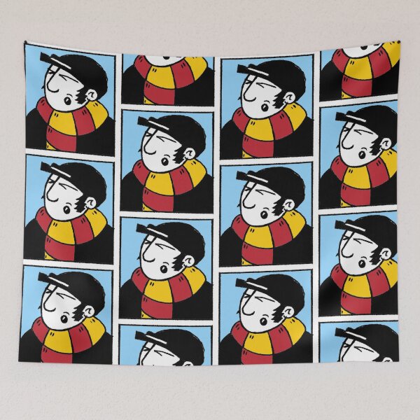 Item preview,  Classic Football Fan Illustration | Retro Terrace Supporter | Red & Yellow Scarf - Pop Art designed and sold by GWARTGB.