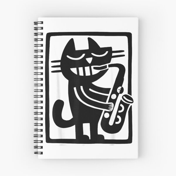 Item preview, Black Cat Playing Saxophone Jazz Music Retro Art T-Shirt designed and sold by KTY-NUSS.