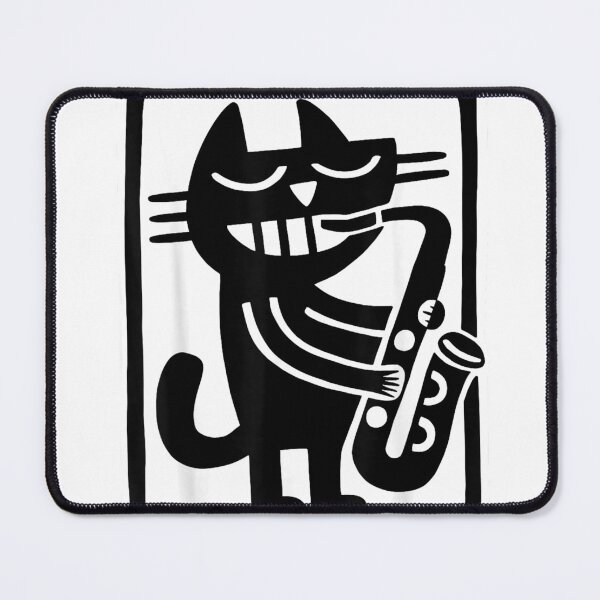 Item preview, Black Cat Playing Saxophone Jazz Music Retro Art T-Shirt designed and sold by KTY-NUSS.