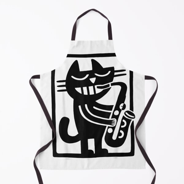 Item preview, Black Cat Playing Saxophone Jazz Music Retro Art T-Shirt designed and sold by KTY-NUSS.