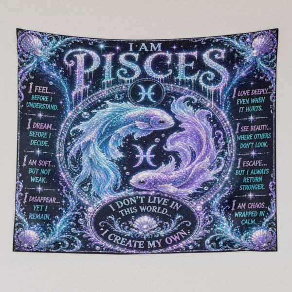 Item preview, I Am Pisces Zodiac Celestial Fantasy Art Print designed and sold by BulletKitty82.