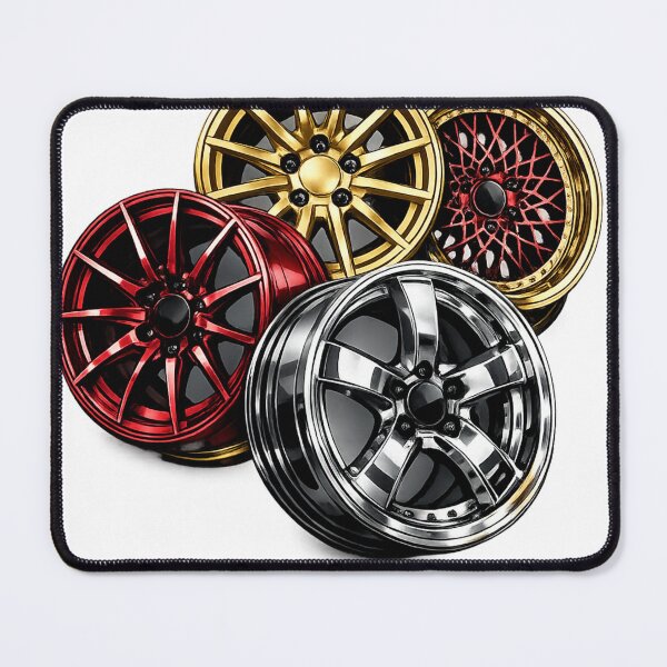 Item preview, Luxury Gold Red & White Alloy Wheel Rims | Premium Automotive Style T-Shirt & Hoodie Design designed and sold by Lifehackerplus1.