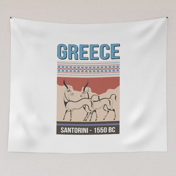 Item preview, Fresco antelopes in Santorini Island - Greece designed and sold by portokalis.