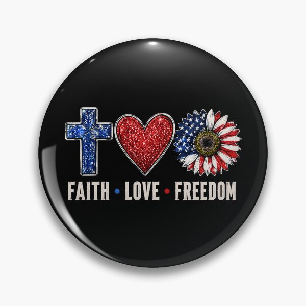 Item preview, Faith Love Freedom Sunflower Jesus American Flag 4th of July designed and sold by OlakunleOloroz.