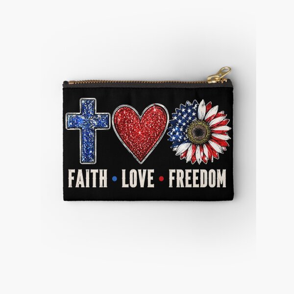 Item preview, Faith Love Freedom Sunflower Jesus American Flag 4th of July designed and sold by OlakunleOloroz.
