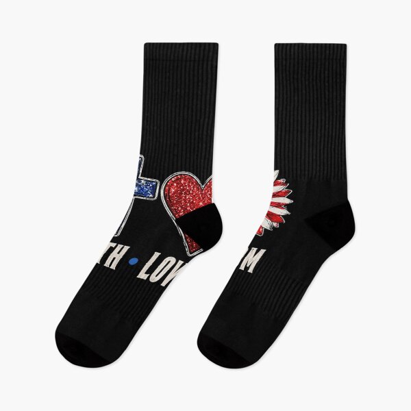 Item preview, Faith Love Freedom Sunflower Jesus American Flag 4th of July designed and sold by OlakunleOloroz.
