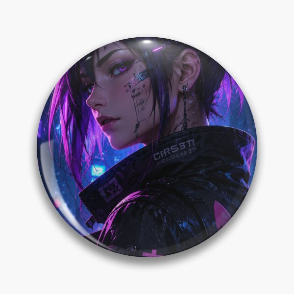 Item preview, Cyberpunk Neon Ronin Girl | Original Anime Sci-Fi Streetwear Art designed and sold by Sticleg.