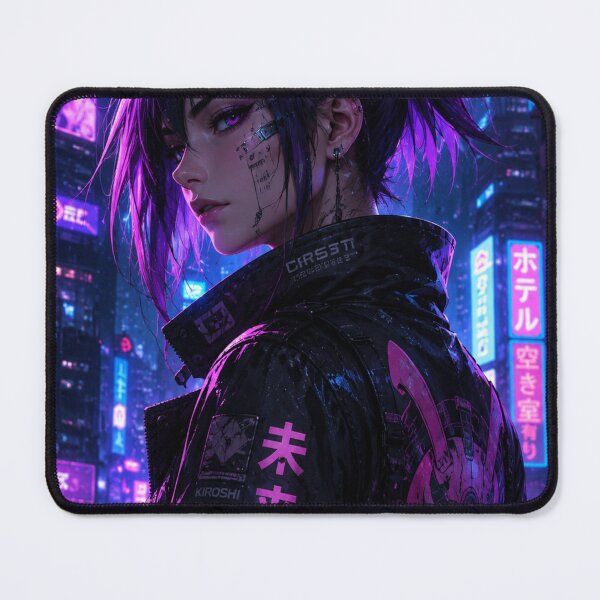Item preview, Cyberpunk Neon Ronin Girl | Original Anime Sci-Fi Streetwear Art designed and sold by Sticleg.