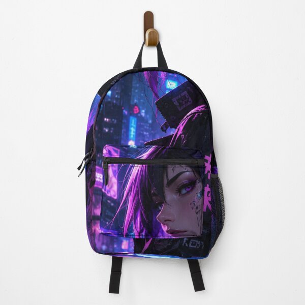 Item preview, Cyberpunk Neon Ronin Girl | Original Anime Sci-Fi Streetwear Art designed and sold by Sticleg.
