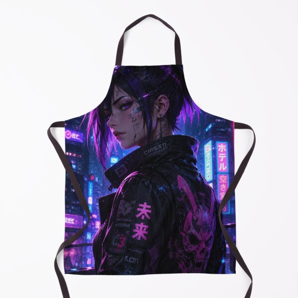Item preview, Cyberpunk Neon Ronin Girl | Original Anime Sci-Fi Streetwear Art designed and sold by Sticleg.