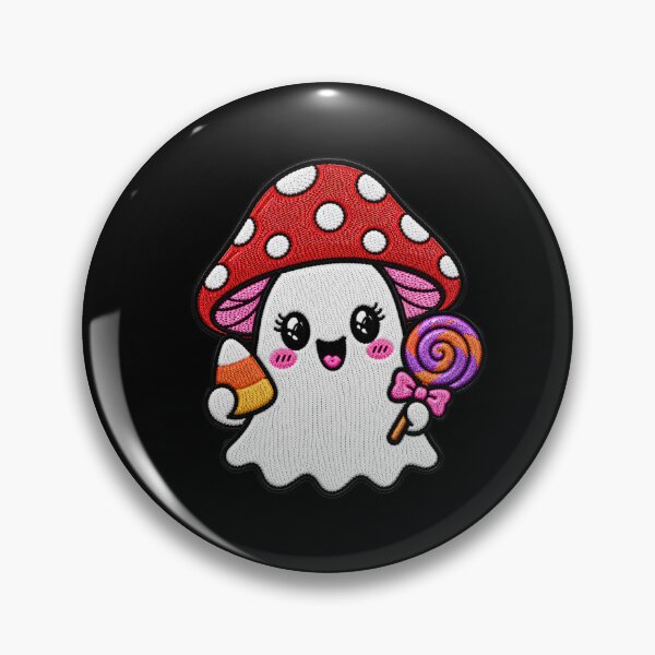 Item preview, Cute Candy Ghost Kawaii Embroidery Patch Design Mushroom Boo designed and sold by ColorSplash123.