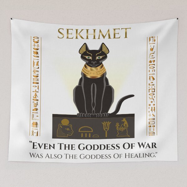 Item preview, Sekhmet · Even The Goddess Of War Was Also The Goddess Of Healing · Ancient Egypt Wisdom Art designed and sold by PharaohDArt.