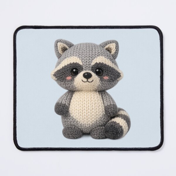 Item preview, Cute Knitted Raccoon Plush | Kawaii Handmade Crochet Cottagecore designed and sold by Moons Studio.