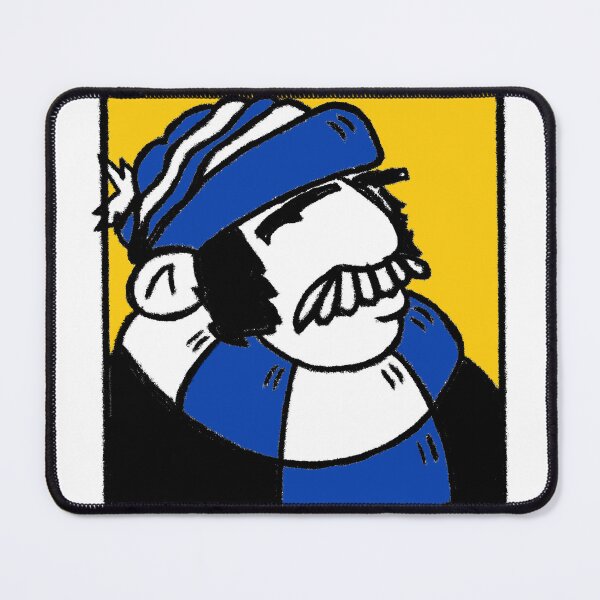 Item preview, Classic Football Fan Illustration | Retro Terrace Supporter | Blue & White Scarf - Pop Art designed and sold by GWARTGB.