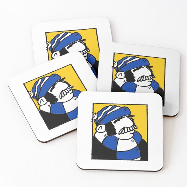 Item preview, Classic Football Fan Illustration | Retro Terrace Supporter | Blue & White Scarf - Pop Art designed and sold by GWARTGB.