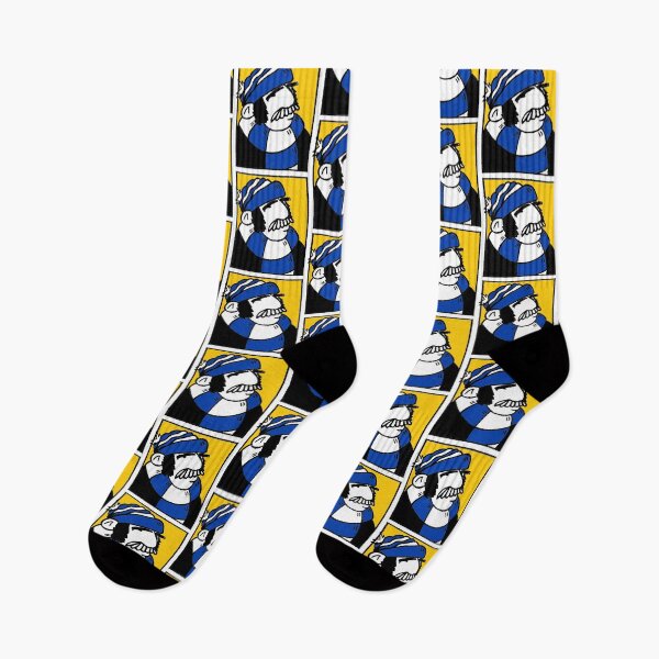 Item preview, Classic Football Fan Illustration | Retro Terrace Supporter | Blue & White Scarf - Pop Art designed and sold by GWARTGB.