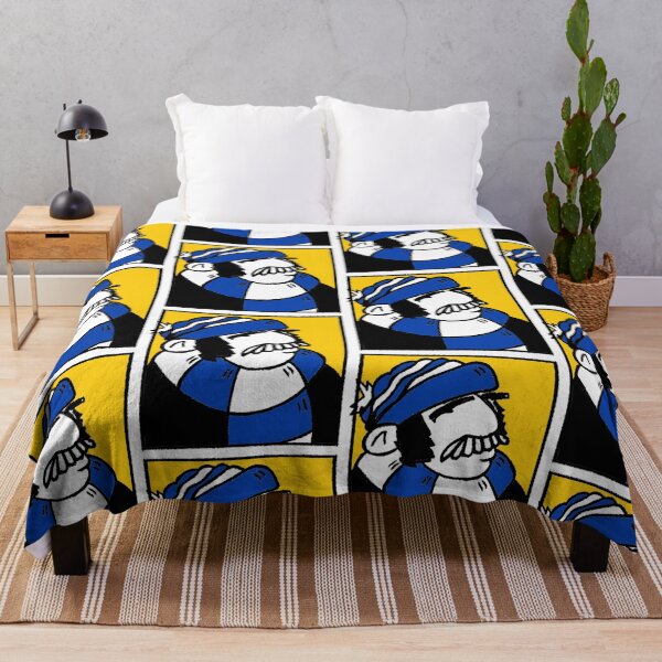 Item preview, Classic Football Fan Illustration | Retro Terrace Supporter | Blue & White Scarf - Pop Art designed and sold by GWARTGB.