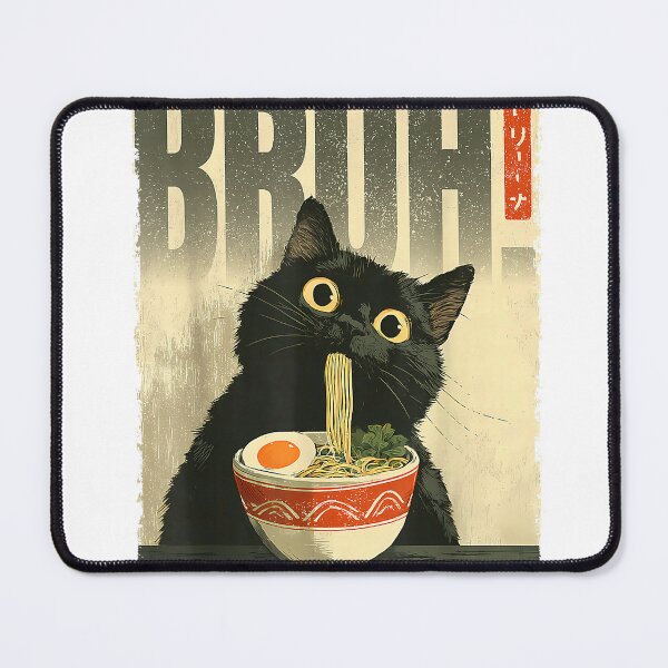 Item preview, Bruh! Cat Ramen Aesthetic Japanese Ukiyo-e Artwork Anime Cat T-Shirt designed and sold by Voila-creative.