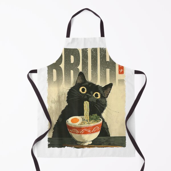 Item preview, Bruh! Cat Ramen Aesthetic Japanese Ukiyo-e Artwork Anime Cat T-Shirt designed and sold by Voila-creative.