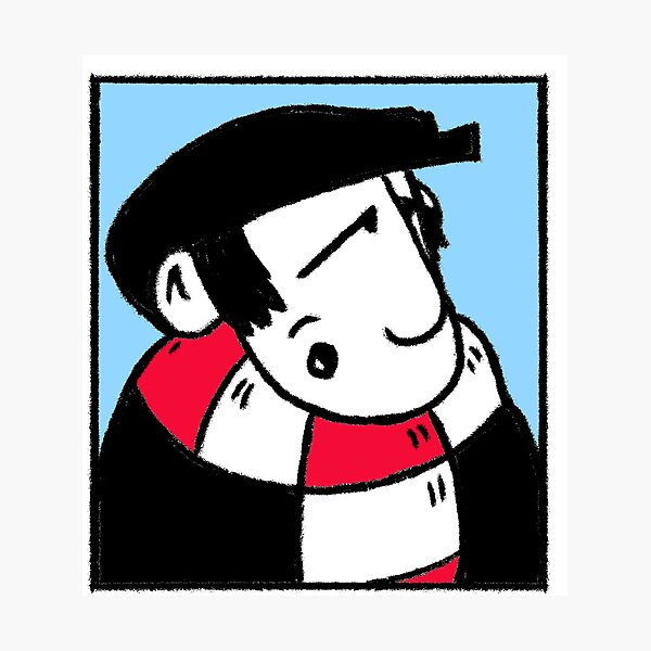 Item preview, Classic Football Fan Illustration | Retro Terrace Supporter | Red & White Scarf - Pop Art designed and sold by GWARTGB.