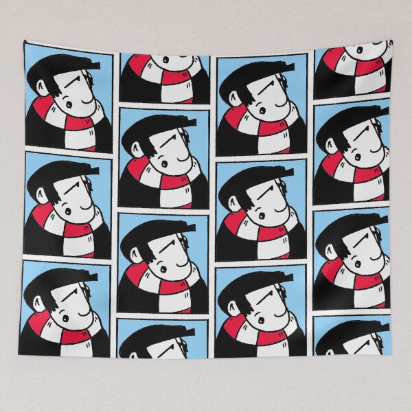 Item preview, Classic Football Fan Illustration | Retro Terrace Supporter | Red & White Scarf - Pop Art designed and sold by GWARTGB.