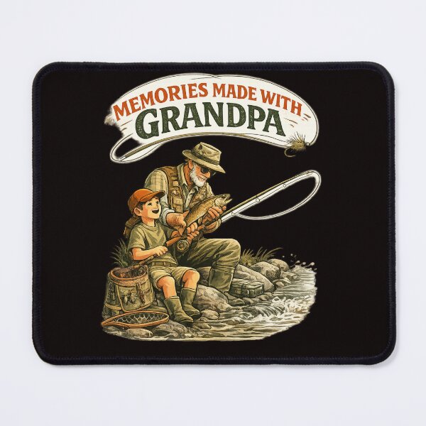 Item preview, Memories Made with Grandpa – Fly Fishing Grandfather & Grandson Design designed and sold by Tadeusz1.