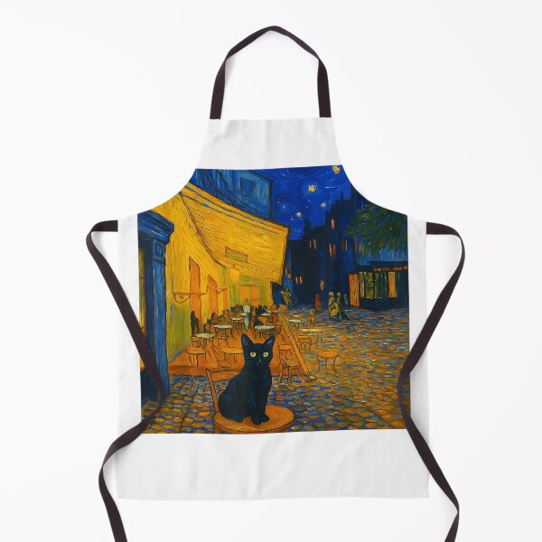 Item preview, Cafe Terrace At Night With Cat Funny Famous Artist Painting T-Shirt designed and sold by DArtfulStudio.